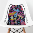 Mushroom Throw Psychedelic Hippie Accessorie Drawstring Backpack