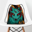 Wolf Hippie Style Hippie Accessorie Drawstring Backpack