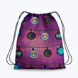 Hippie pattern Symbol Trippiy Hippie Accessorie Drawstring Backpack