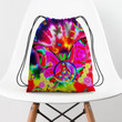 Hippie Bufterfly Ty Dye Pattern Hippie Accessorie Drawstring Backpack