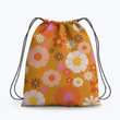 Groovy Mod 60's Flower Power Hippie Accessorie Drawstring Backpack