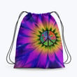 Hippie Flower Pupble Hippie Accessorie Drawstring Backpack