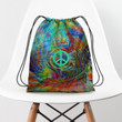 Ginni Byrnes Peace Love Hippie Accessorie Drawstring Backpack