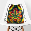 Leaves Hippie Ty dye Pattern Hippie Accessorie Drawstring Backpack