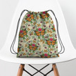 Flower Bufterfly Hippie Pattern Hippie Accessorie Drawstring Backpack