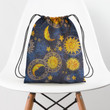 Hippie Sun Flower Pattern Hippie Accessorie Drawstring Backpack