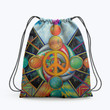 Hippie Eyes Pattern Hippie Accessorie Drawstring Backpack