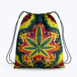 Leaves Hippie Ty dye Pattern Hippie Accessorie Drawstring Backpack