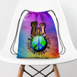 Hippie globol Color Hippie Accessorie Drawstring Backpack