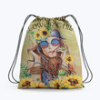 Stay Wild Flower Child Hippie Accessorie Drawstring Backpack