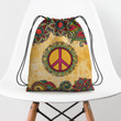Hippie Mandala Flower Yellow Hippie Accessorie Drawstring Backpack