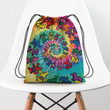 Bear Ty dye Pattern Hippie Accessorie Drawstring Backpack