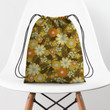 1970s Retro and Vintage Floral Pattern Hippie Accessorie Drawstring Backpack