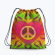 Peace Love Heart Hippie Accessorie Drawstring Backpack