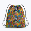 Flower Hippie Pattern Hippie Accessorie Drawstring Backpack