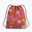 Groovy 60's and 70's Flower Power Hippie Accessorie Drawstring Backpack
