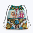 Hippe Girl Dog Car Color Hippie Accessorie Drawstring Backpack