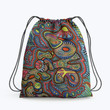 Hippie Flower Boho Pattern Hippie Accessorie Drawstring Backpack