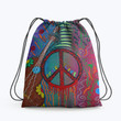 Peace and Love Hippie Accessorie Drawstring Backpack