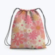 Blush Pink 60s 70s Vintage Flower Hippie Accessorie Drawstring Backpack