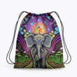 Elephant Colorfun Hippie Accessorie Drawstring Backpack