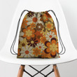 70's Floral Prints Hippie Accessorie Drawstring Backpack