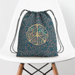 Peace Love Hippie Pattern Hippie Accessorie Drawstring Backpack