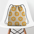 70s Retro Smiley Floral Face Pattern Hippie Accessorie Drawstring Backpack