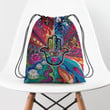 Hamsa Art Hippie Accessorie Drawstring Backpack