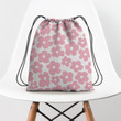Pastel Pink Flowers Hippie Accessorie Drawstring Backpack