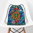 Fishing Hippie Pattern Color Hippie Accessorie Drawstring Backpack