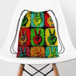 Hi Color Hippie Pattern Hippie Accessorie Drawstring Backpack