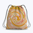 Retro Abstract Swirl 70s Romantic Hippie Accessorie Drawstring Backpack