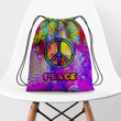 Peace Color Hippie Pattern Hippie Accessorie Drawstring Backpack