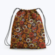 70s Retro Ditzy flowers Hippie Accessorie Drawstring Backpack