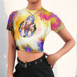 Color Hippie Girl Pattern Crop Top