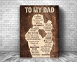 To My Dad Canvas Wall Art, Dad And Daughter Print Wall Art, Father's Day Canvas Art