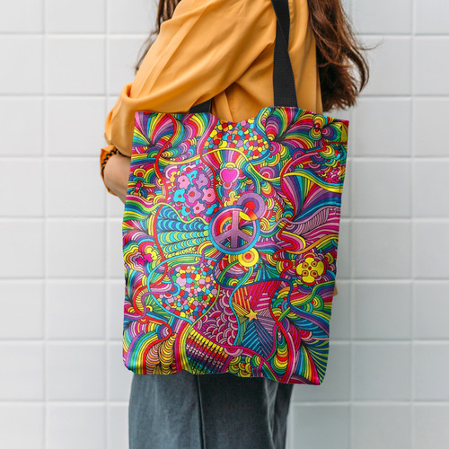 Hippe Flower Howie Hippie Accessories Tote Bag