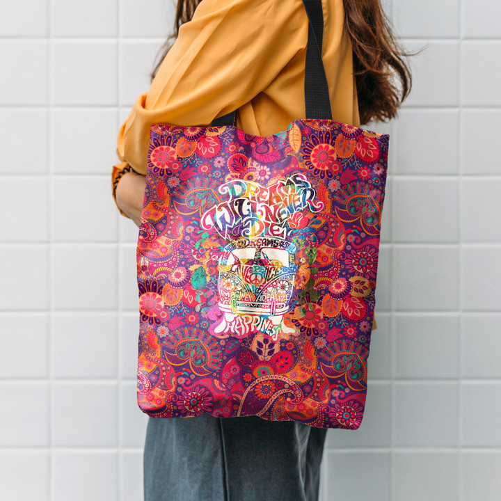 Hippie Dreams Car Flower Hippie Accessories Tote Bag