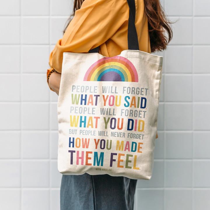 People Will Never Forget How You Made Them Feel Maya Angelou Hippie Accessories Tote Bag