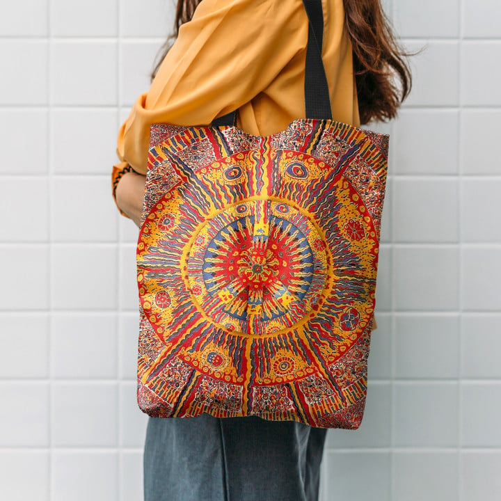 Psychedelic 70s Aesthetic Hippie Accessories Tote Bag