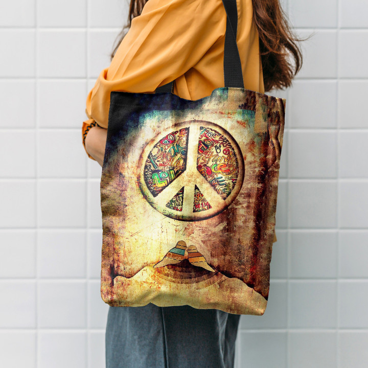 Hippie Peace Love Vintage Hippie Accessories Tote Bag