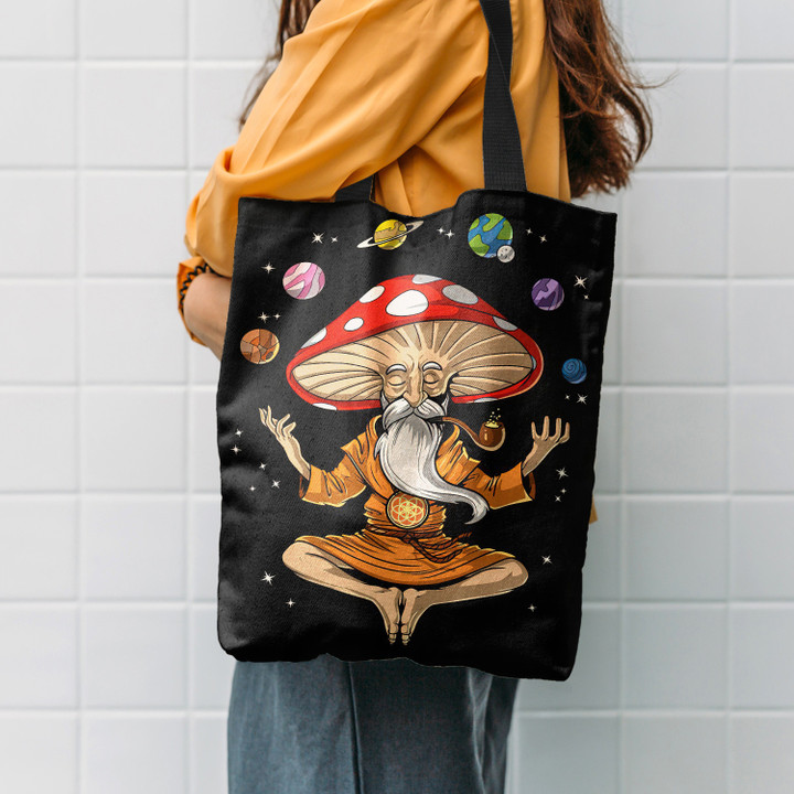 Buddha Magic Mushroom Hippie Accessories Tote Bag