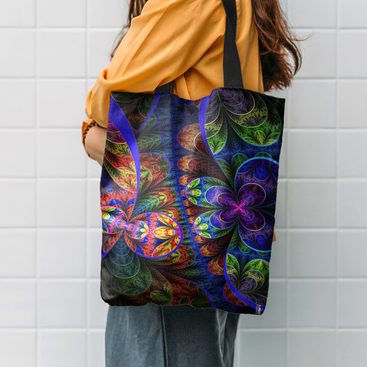 Hippie Psychedelic Leaves Hippie Accessories Tote Bag