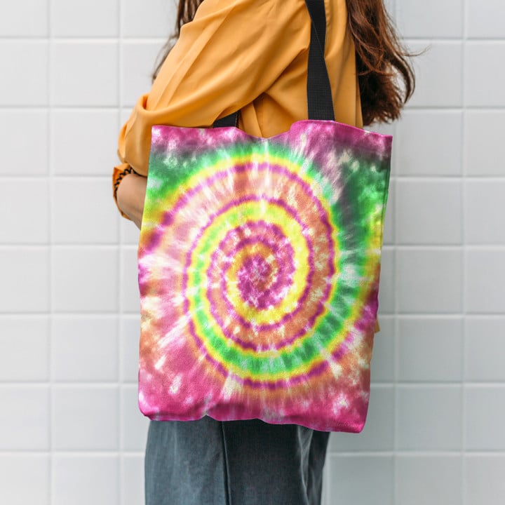 Festival Spiral Bright Colors Hippie Accessories Tote Bag