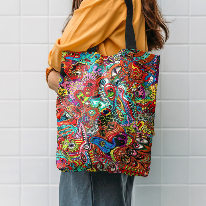 Trippy Hippie Pattern Hippie Accessories Tote Bag