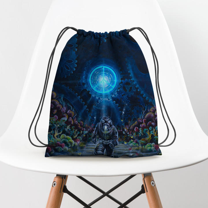 Coral Hippie Accessorie Drawstring Backpack
