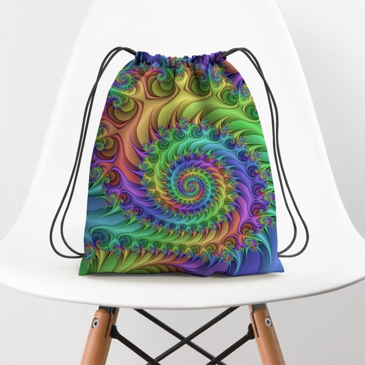 Trippy Hippie Psychedelic Pattern Hippie Accessorie Drawstring Backpack