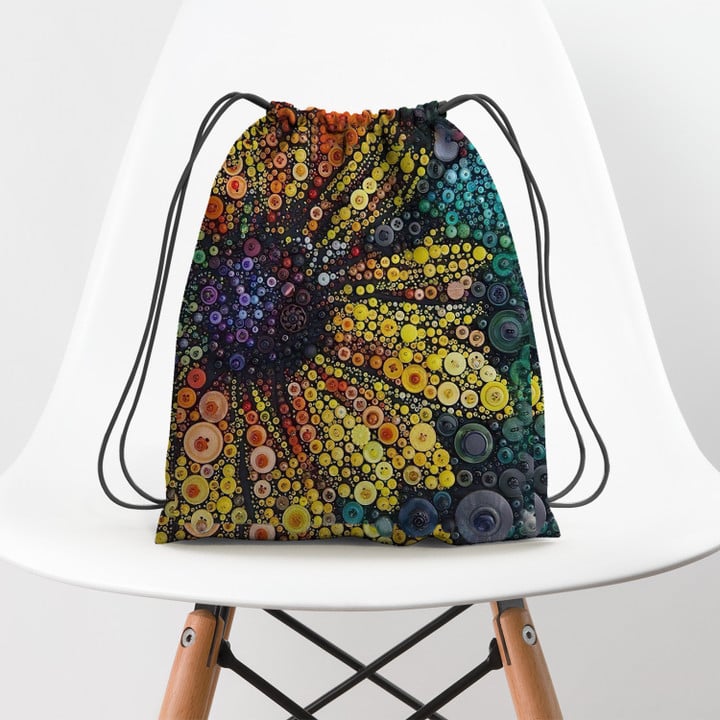 Hippie Sun Flower Hippie Accessorie Drawstring Backpack