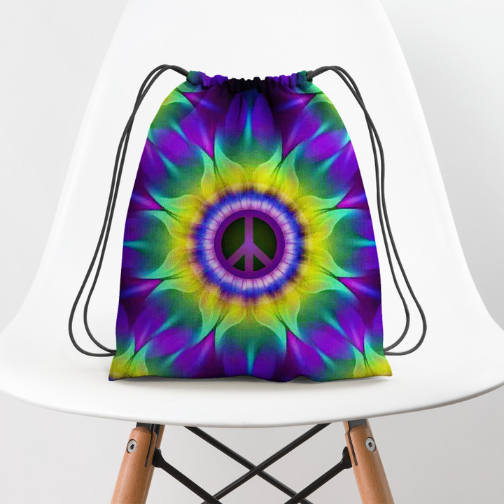 Mandala Flower Hppie Pattern Hippie Accessorie Drawstring Backpack